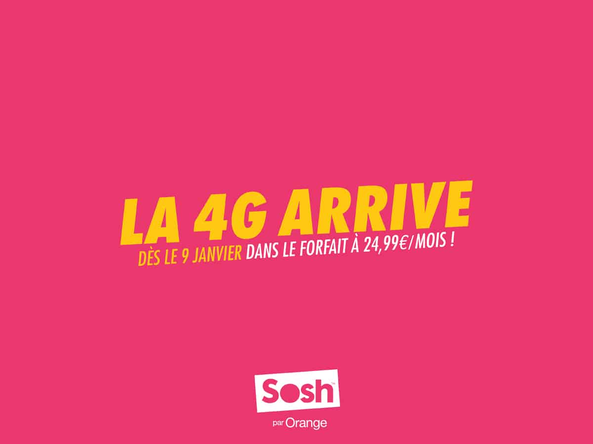 La 4G Est Disponible Pour Tous Les Clients Sosh Alloforfait Fr