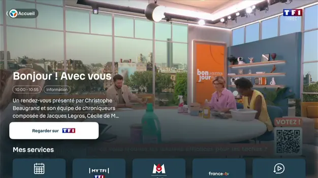 Aperçu de l'application b.tv sur Apple TV