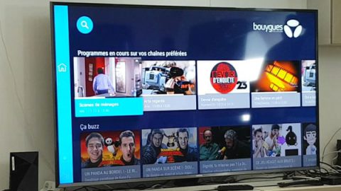 Télé avec interface bbox tv