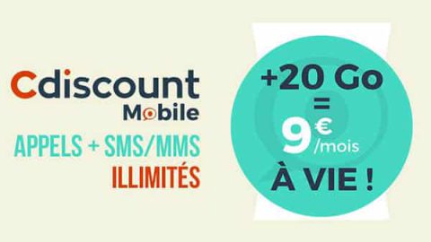 Promo Cdiscount Mobile 20 Go pour 9 euros