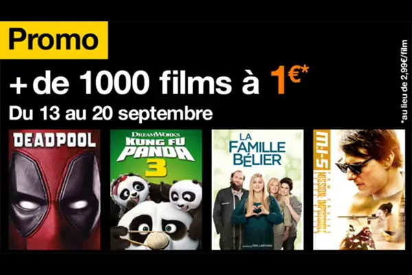 La VOD d'orange en promotion septembre 2018