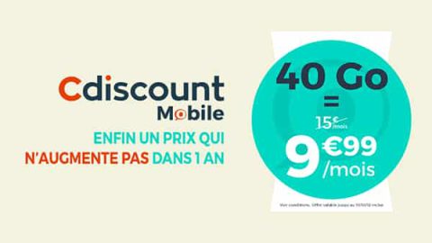 Promo cdiscount mobile forfait 40 Go