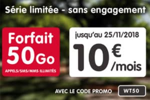Promotion NRJ Mobile 50 G0 10 euros novembre 2018