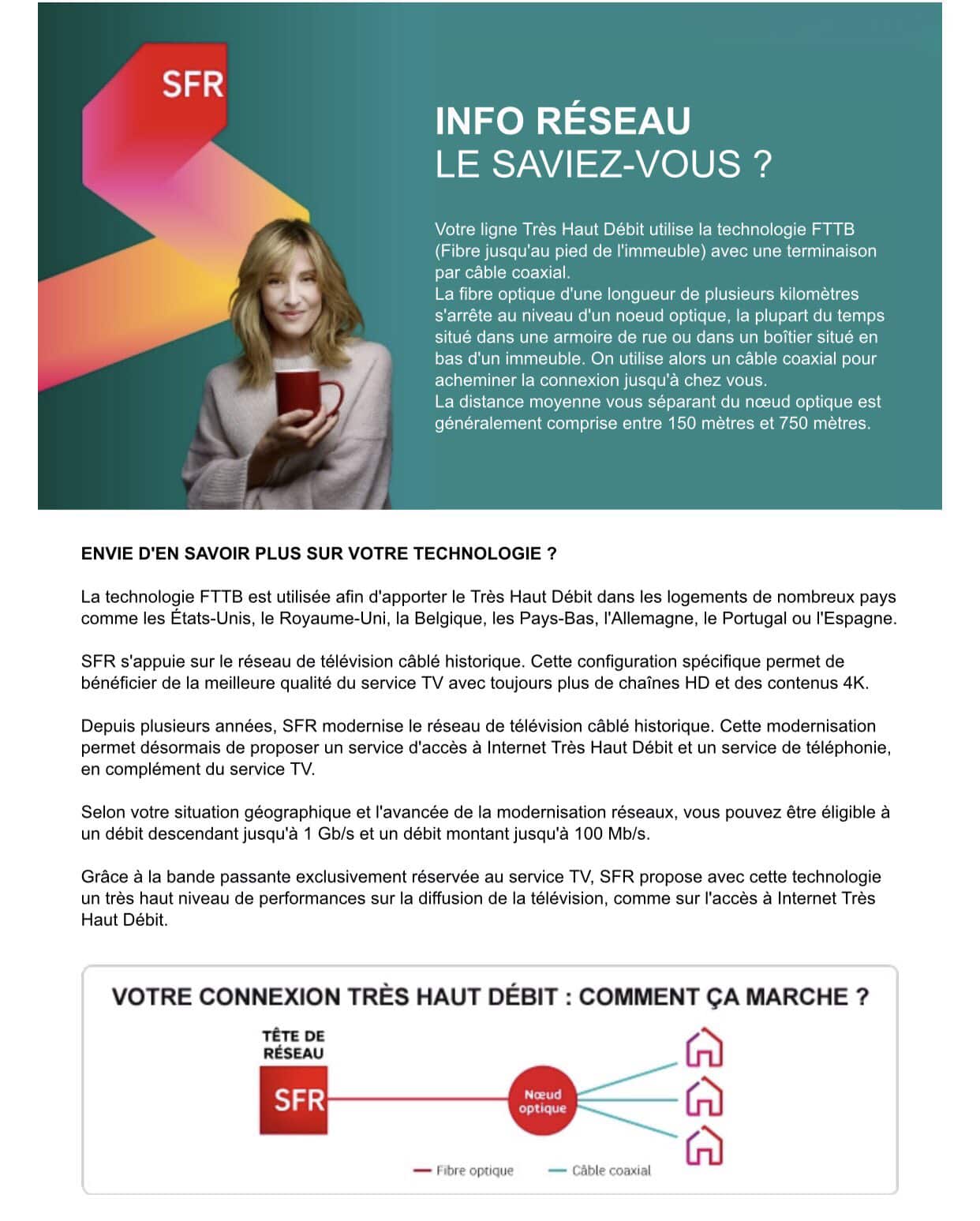 SFR explique la terminaison coaxiale à ses clients qui peuvent résilier