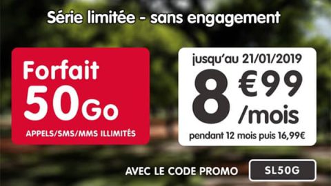 Promotion NRJ Mobile janvier 2019 50 Go pour 9€ par mois