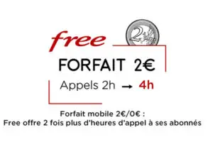 Forfait Free à 2€ avec double d'appel