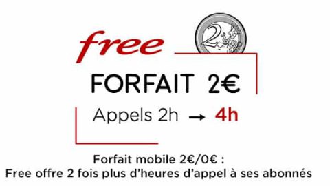 Forfait Free à 2€ avec double d'appel