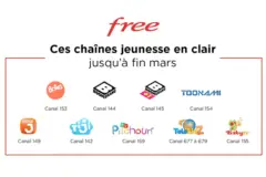 Free offre ses 9 chaines jeunesse jusqu'à fin mars