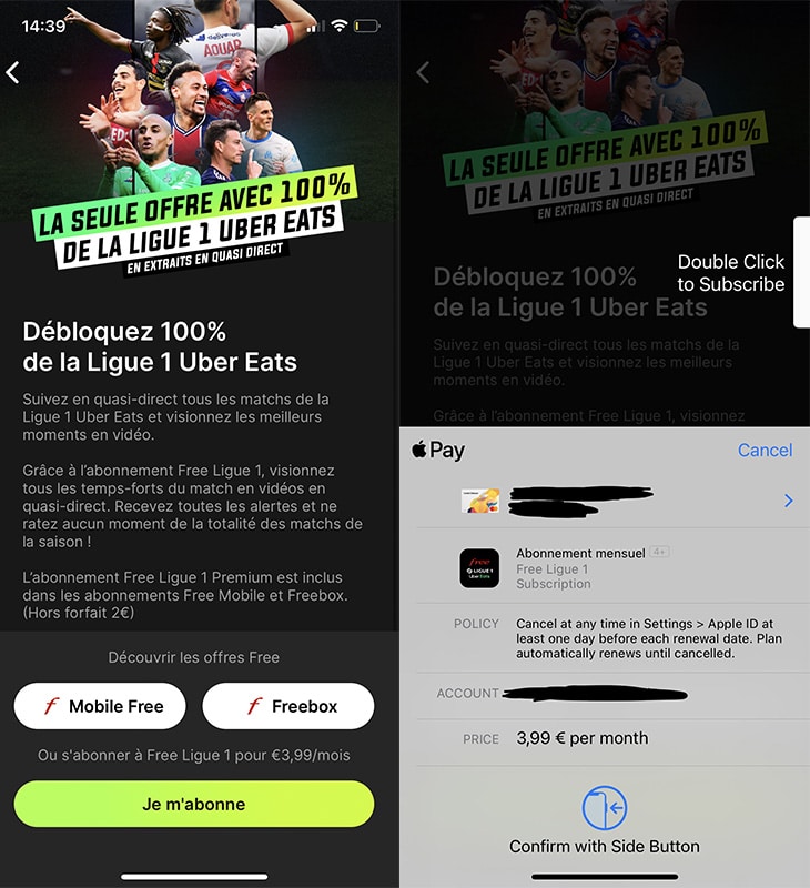 free ligue 1 uber eats abonnement