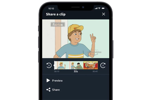 amazon prime video partager clips