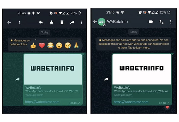 whatsapp réactions message