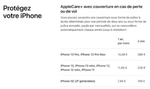 AppleCare+ france