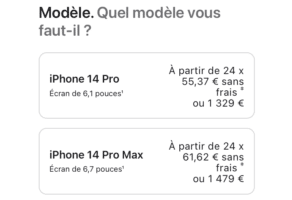 iPhone 14 pro prix