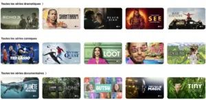 Apple TV+ catégories