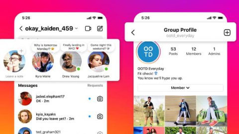 instagram notes profils groupe