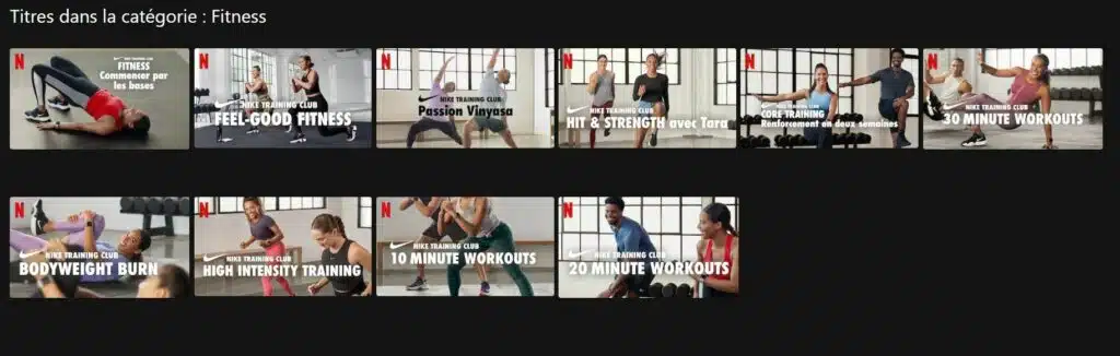 Exercices de fitness Nike sur Netflix
