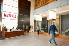 Logo de Netflix dans ses bureaux