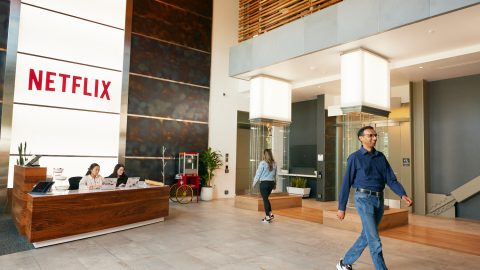 Logo de Netflix dans ses bureaux