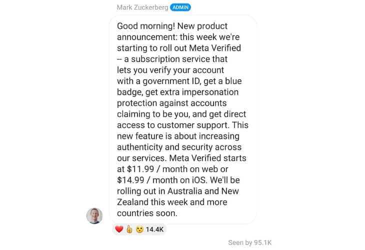 mark zuckerberg meta verified