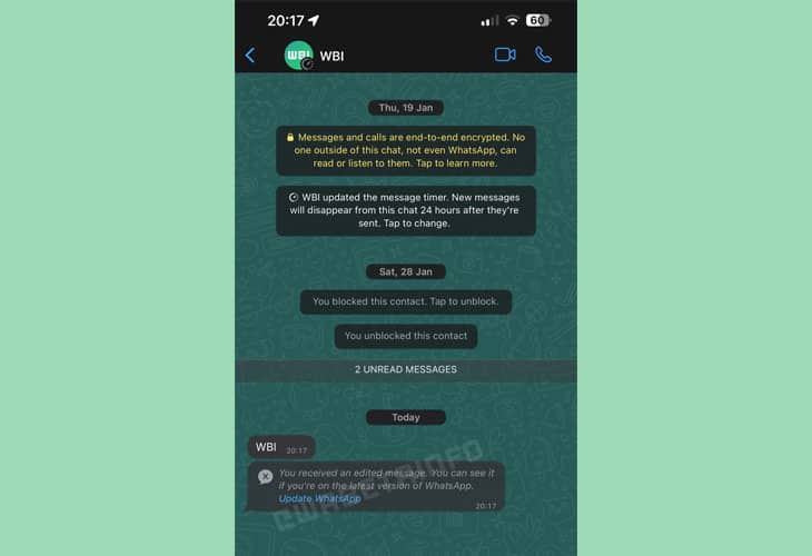 whatsapp éditer message