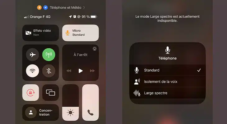 iOS 16.4 isolement voix