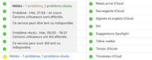 apple météo panne