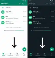 whatsapp barre navigation android