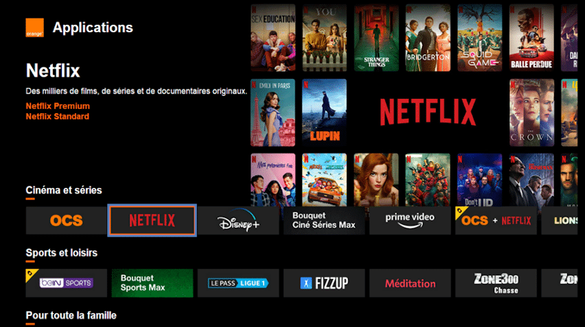 Netflix sur la TV d’Orange