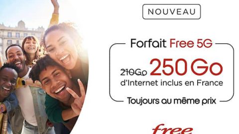 free mobile forfait 5G 250 Go
