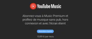 youtube music hausse tarif