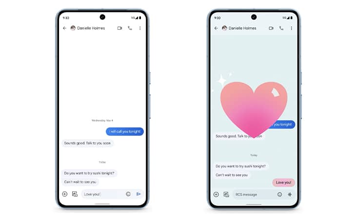 google messages animations