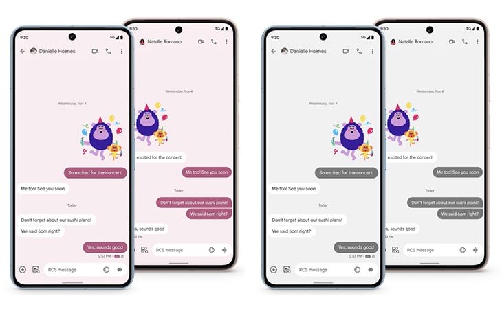 google messages personnalisation couleur