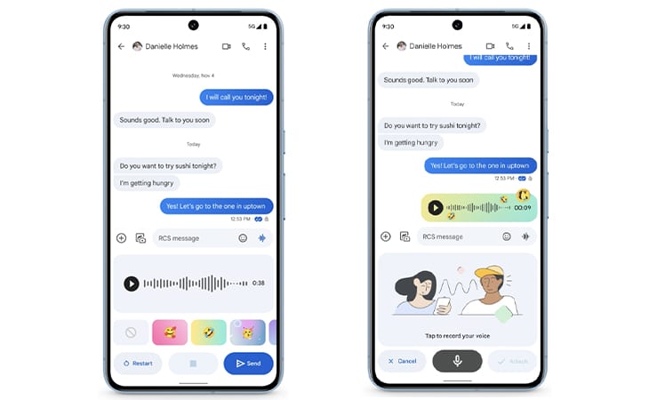 google messages humeurs vocales