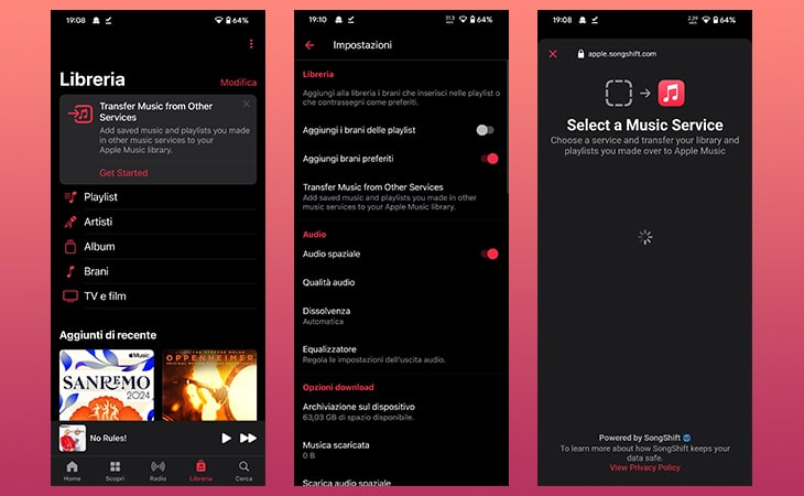 apple music transfert