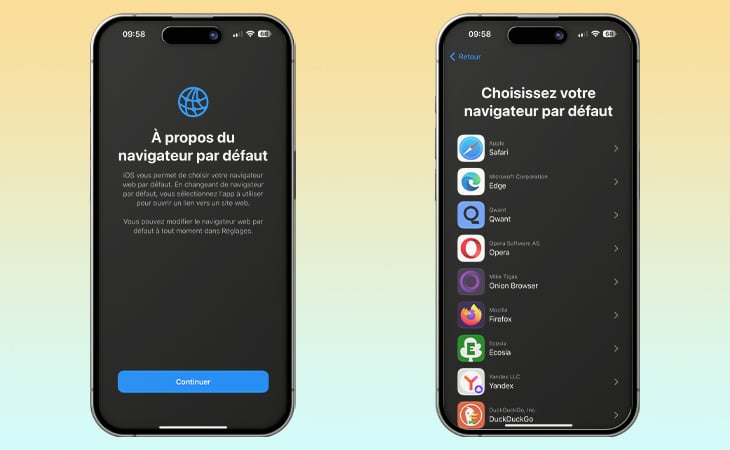 iOS 17.4 choix navigateur web