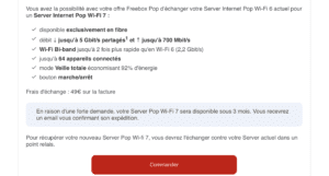 freebox pop commander server wifi 7