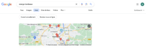 google résultats raccourci Lieux