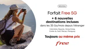 free mobile nouvelles destinations forfait 5G