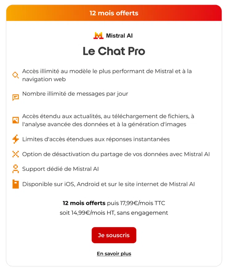 L'abonnement au Chat Pro depuis le site de Free