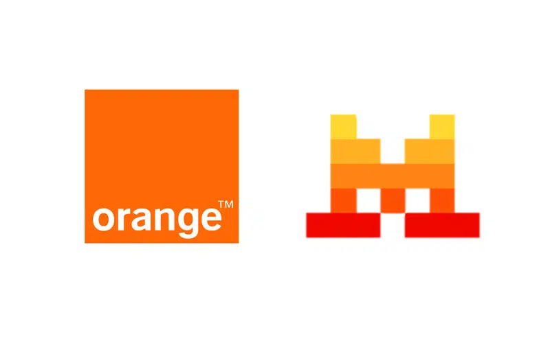 Logos d'Orange et de Le Chat de Mistral AI