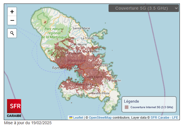 La 5G SFR en Martinique