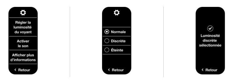 Livebox menu de personnalisation de la luminosité