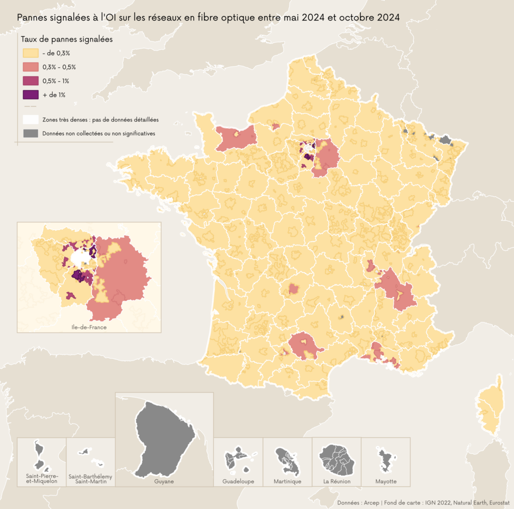 La qualité des réseaux selon les zones