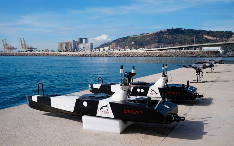 Des drones utilisés par Orange au Port de Barcelone