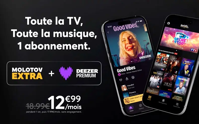 Molotov + deezer, l'abonnement tout en un