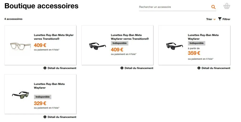 Les lunettes Ray-Ban Meta chez Orange