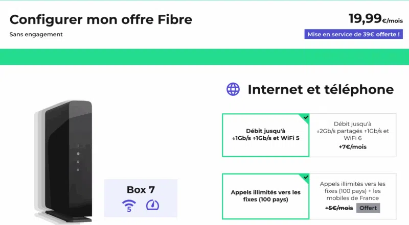 Nouveaux prix red box fibre