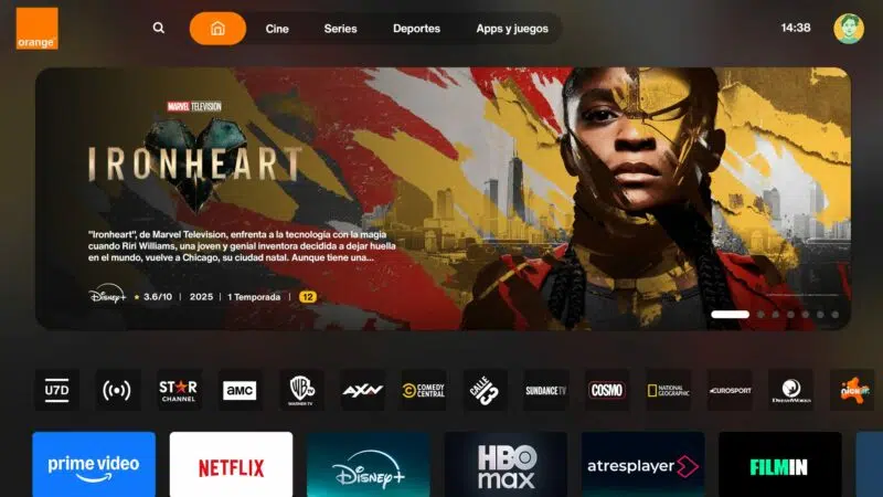 Nouvelle interface Orange TV Espagne