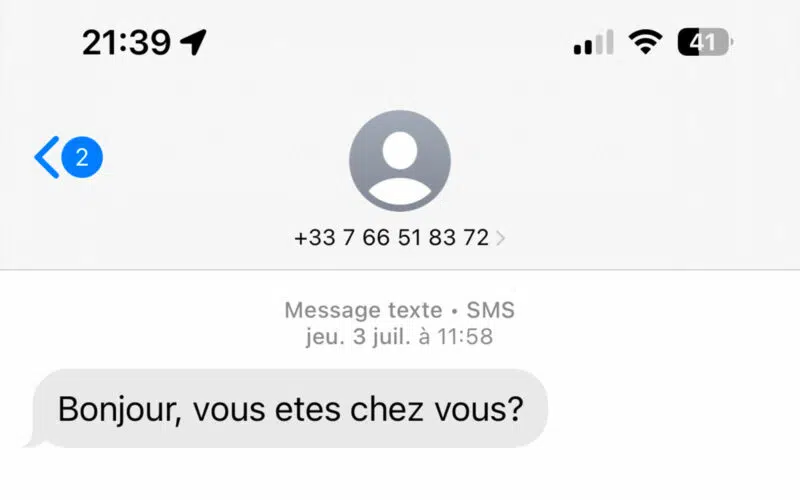Arnaque SMS