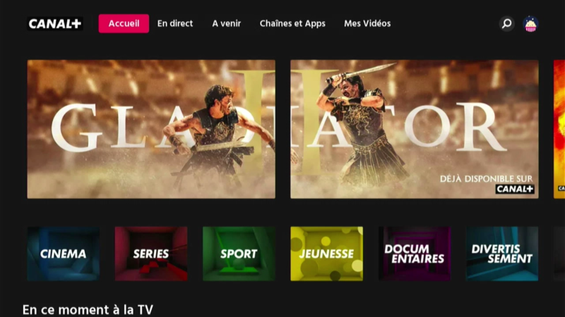 L'accueil CANAL+ sur la Box 8